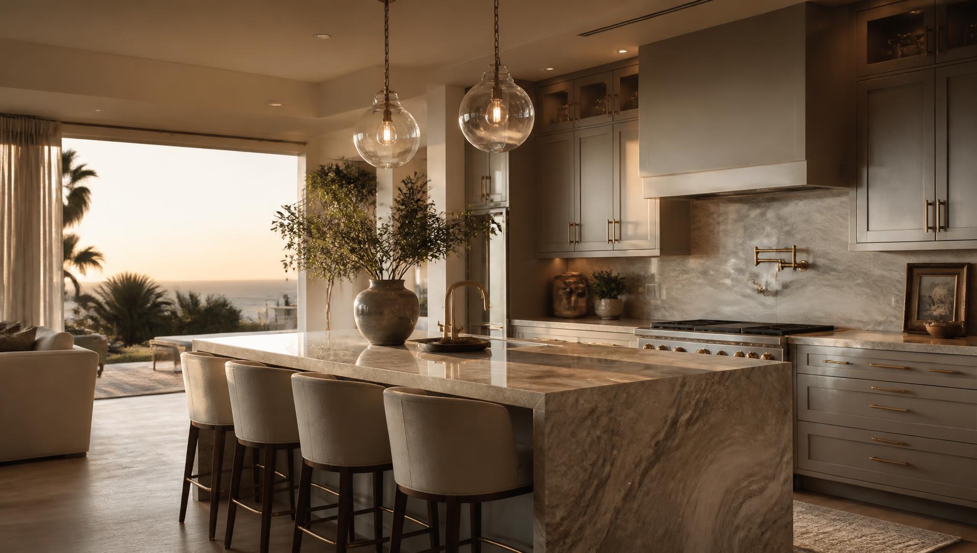 Custom kitchen cabinetry with precision-set panels and integrated hardware